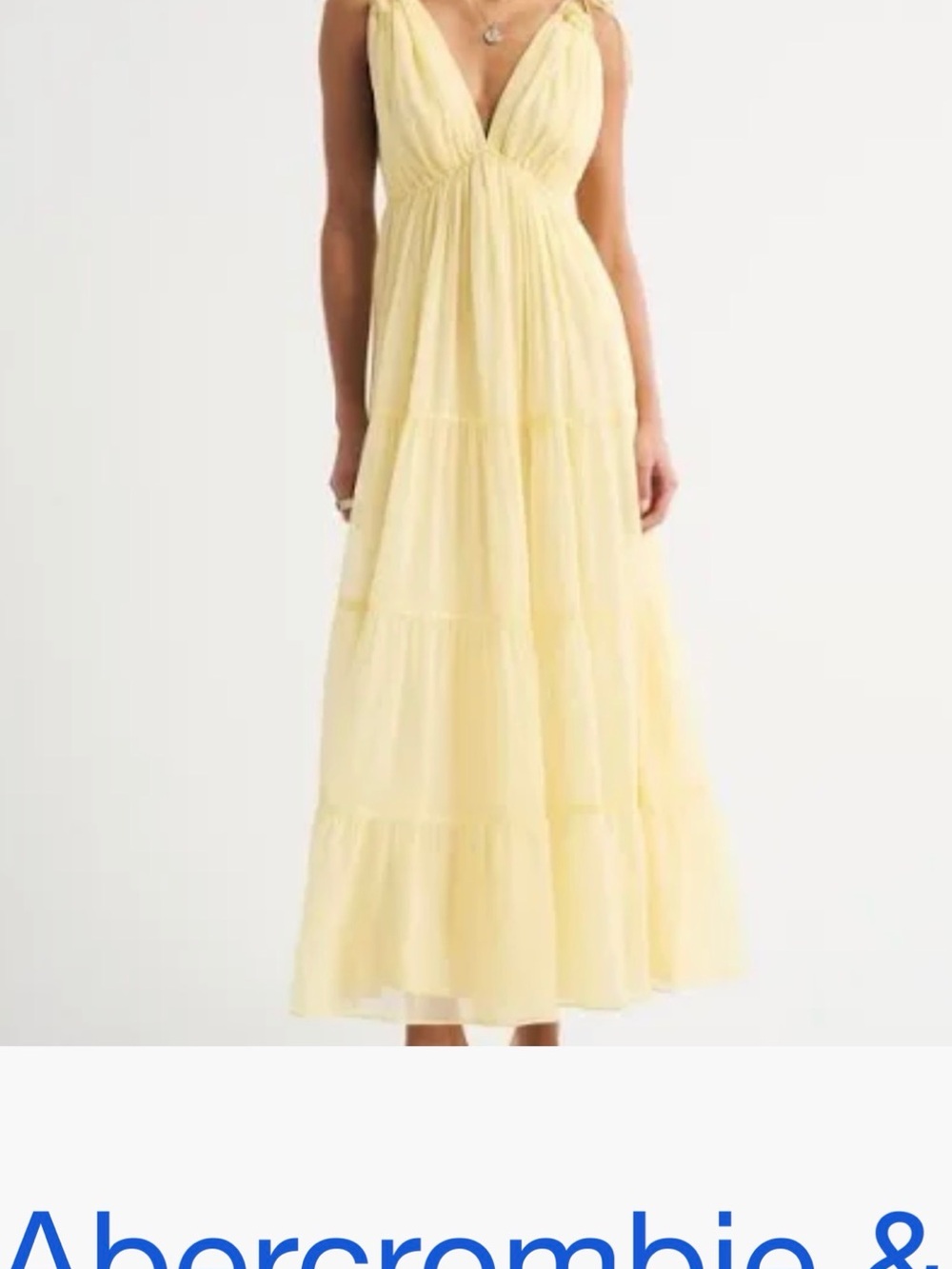 Abercrombie & Fitch Yellow Tiered Maxi Dress